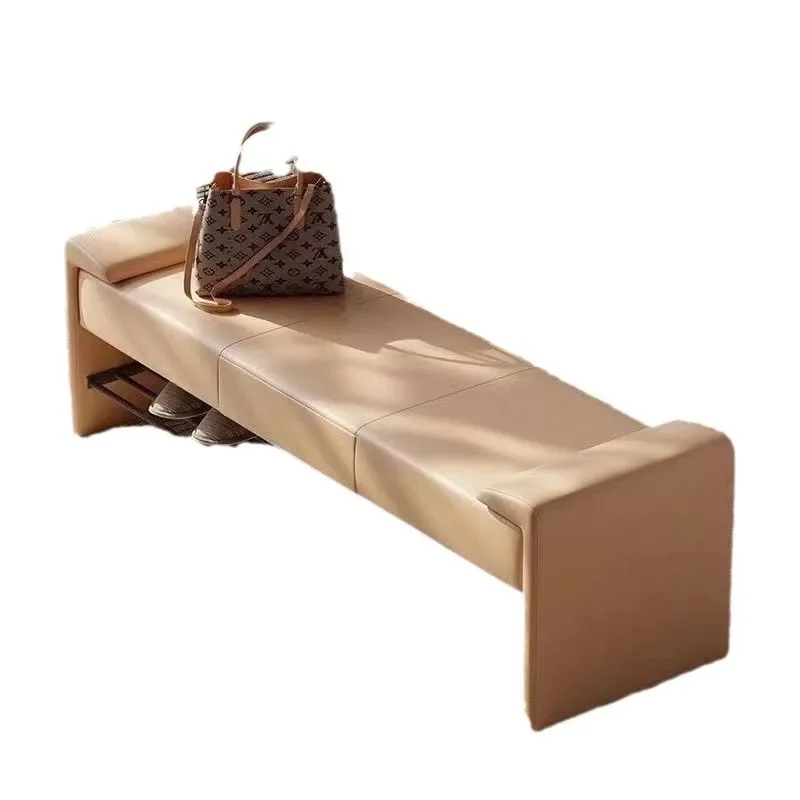 

Light luxury shoe changing sofa at the door of the homeat the entrance benches long bed in the bedroom