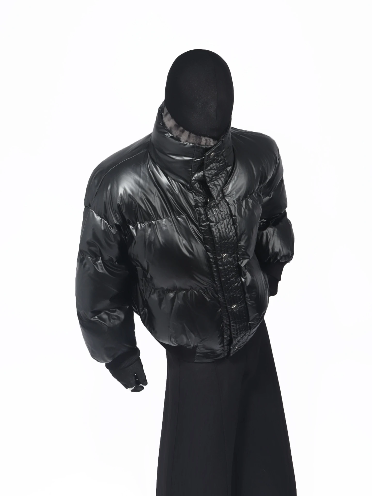 2025 Men's Winter New Glossy Leopard Print Versatile Short Style Faux Two-Piece Cotton Jackets Zipper Thick Long Sleeve Parkas