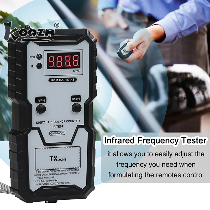 Car Keys Infrared Frequency Tester 100M-1GHZ Digital Electronic Infrared Frequence Counter Test Instrument With Illumination