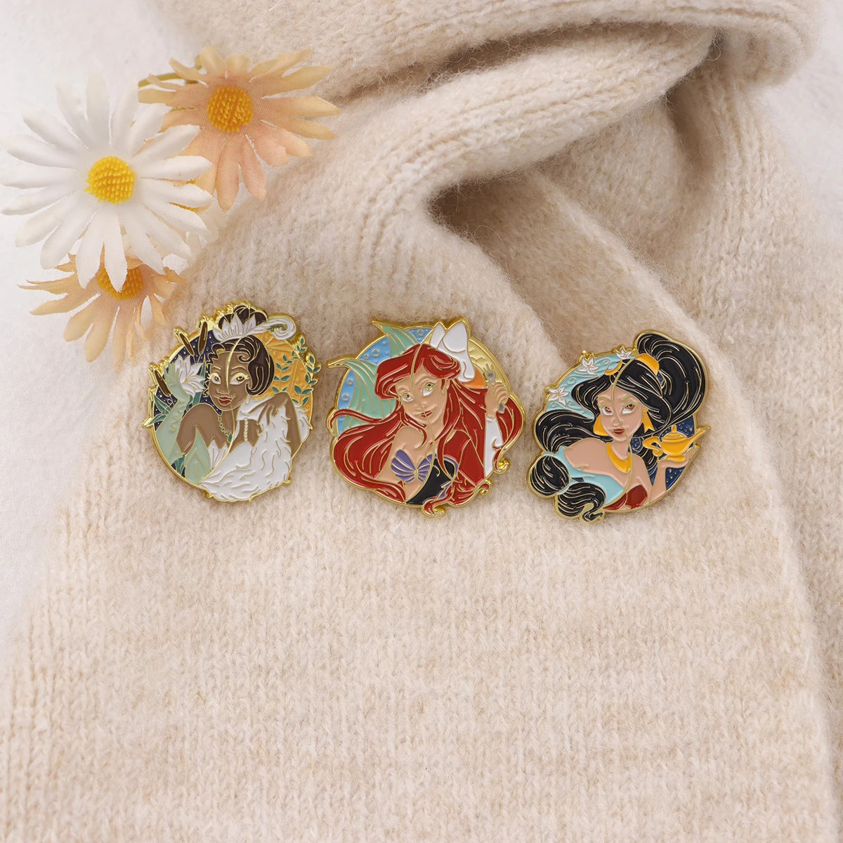 Classic Princess Cartoon Series Enamel Pins Brooches For Cute Clothing Backpack Lapel Badges Fashion Jewelry Accessories Gifts