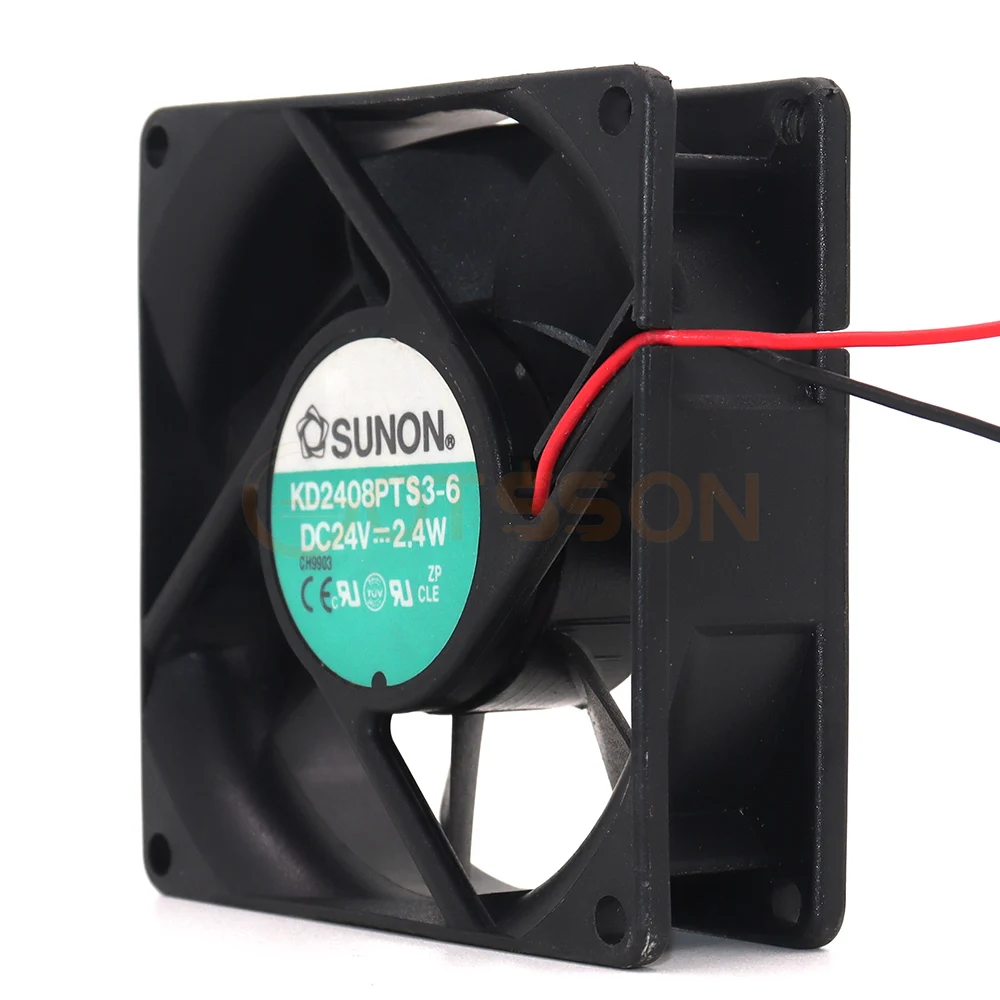 Pour Sunon KD2408PTS3-6 DC24V 1.7W axial ventilateur de refroidissement aquarium ventilateur 8025 80mm 80*80*25mm