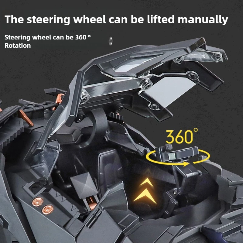1:18 Batmobile Tumbler Alloy Metal Car Diecast Toy Vehicle Car Model Sound & Light Slide Spray Truck Toys For Kids Birthday Gift
