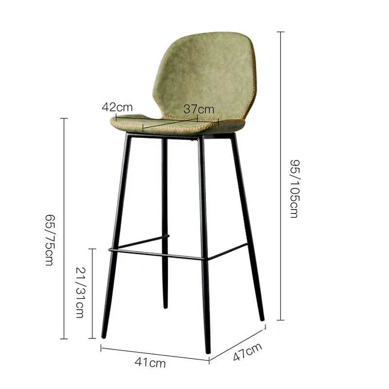 Modern Minimalist Wrought Iron Bar Chairs for Bar Commercial Nordic Designer Leisure Creative Coffee Shop Bar Chair