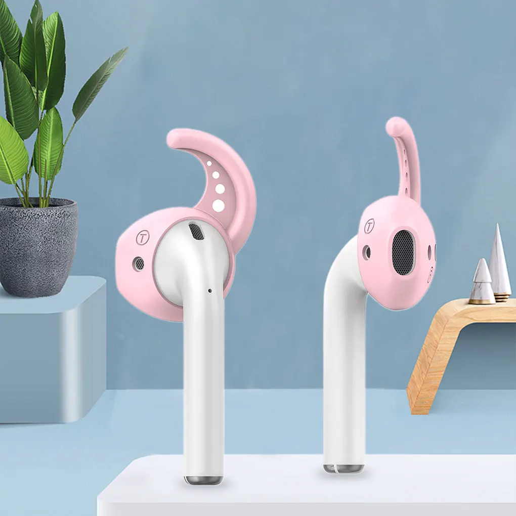 Silicone Earphone Earplug Headphone Ear Hook Tips Replacement for AirPods Wireless Earbuds  Pink