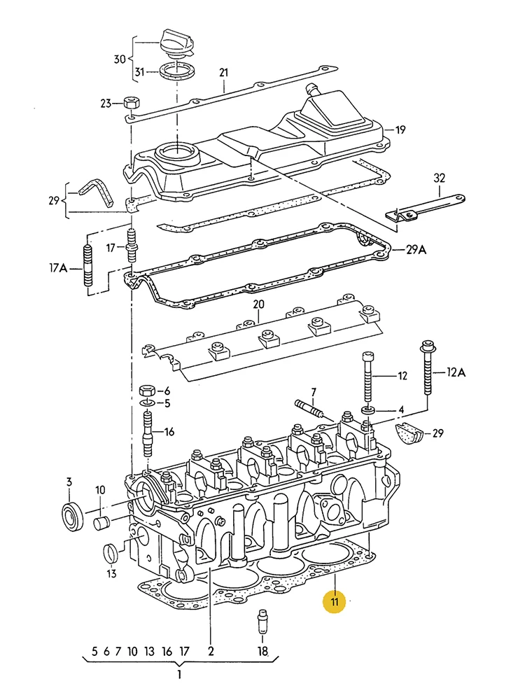 BOICY Cylinder Head Gasket for VW Bora Jetta Golf Beetle 06A103383AL 06A103383AB 06A103383S 06A103383E