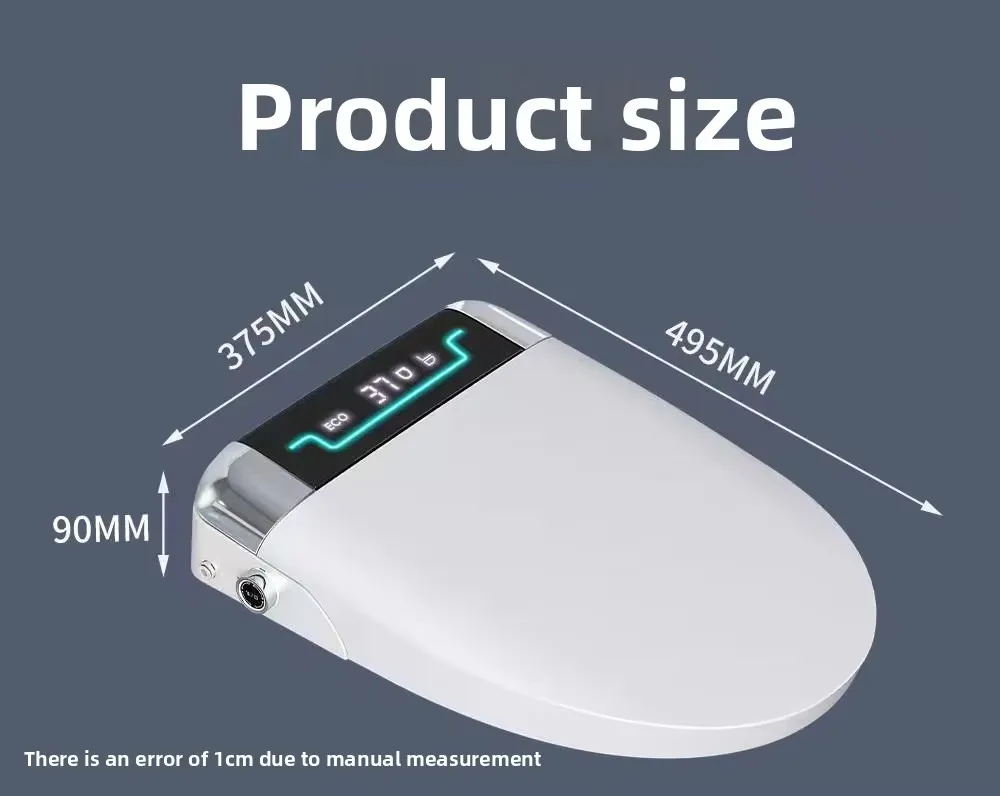 Tankless Smart Bidet Seat Instant Hot Water Foam Shield Auto Lid Heated Seat Air Dry Night Light