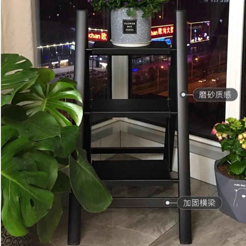 3-Step Aluminum Folding Ladder A-Frame Step Stool for Home Multi-Purpose Convertible Plant Stand Lightweight Step Ladders