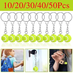 10-50Pcs Green Tennis Keychain Tennis Match Gifts Backpack Keychain Hawaiian Party Favors Gifts Mini Tennis Ball Keychains