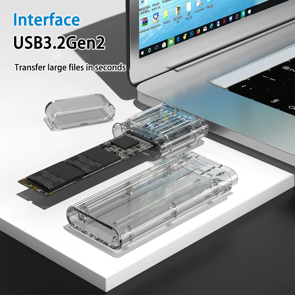 UTHAI TC11 Laptop accessories detachable M.2 solid state drive box widely compatible with transparent NVME SSD drive box