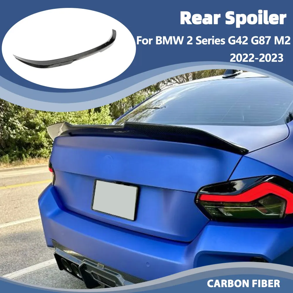 

Задний спойлер багажника для BMW 2 серии G42 G87 M2 220i 230i M Sport Coupe 2022-2023, сухой карбоновый спойлер на заднее крыло автомобиля