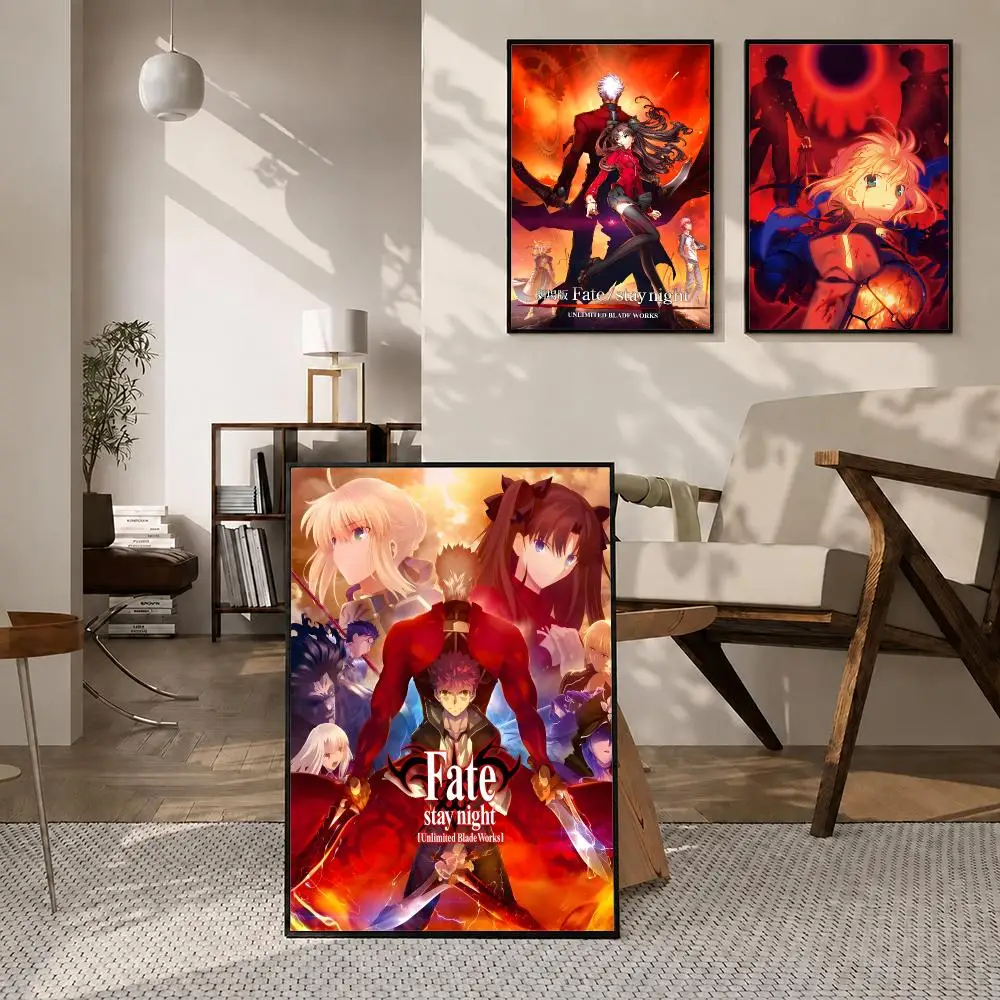 Anime Fate Stay Night Poster High-definition  stickers, suitable for bedroom, living room, home decoration