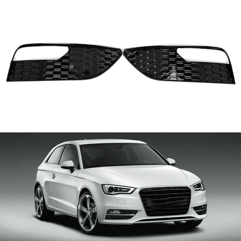 2 Pieces Auto Front Bumper Fog Light Grill Trim Covers 8V3807681 8V3807682 For  A3 2012-2016 Accessories