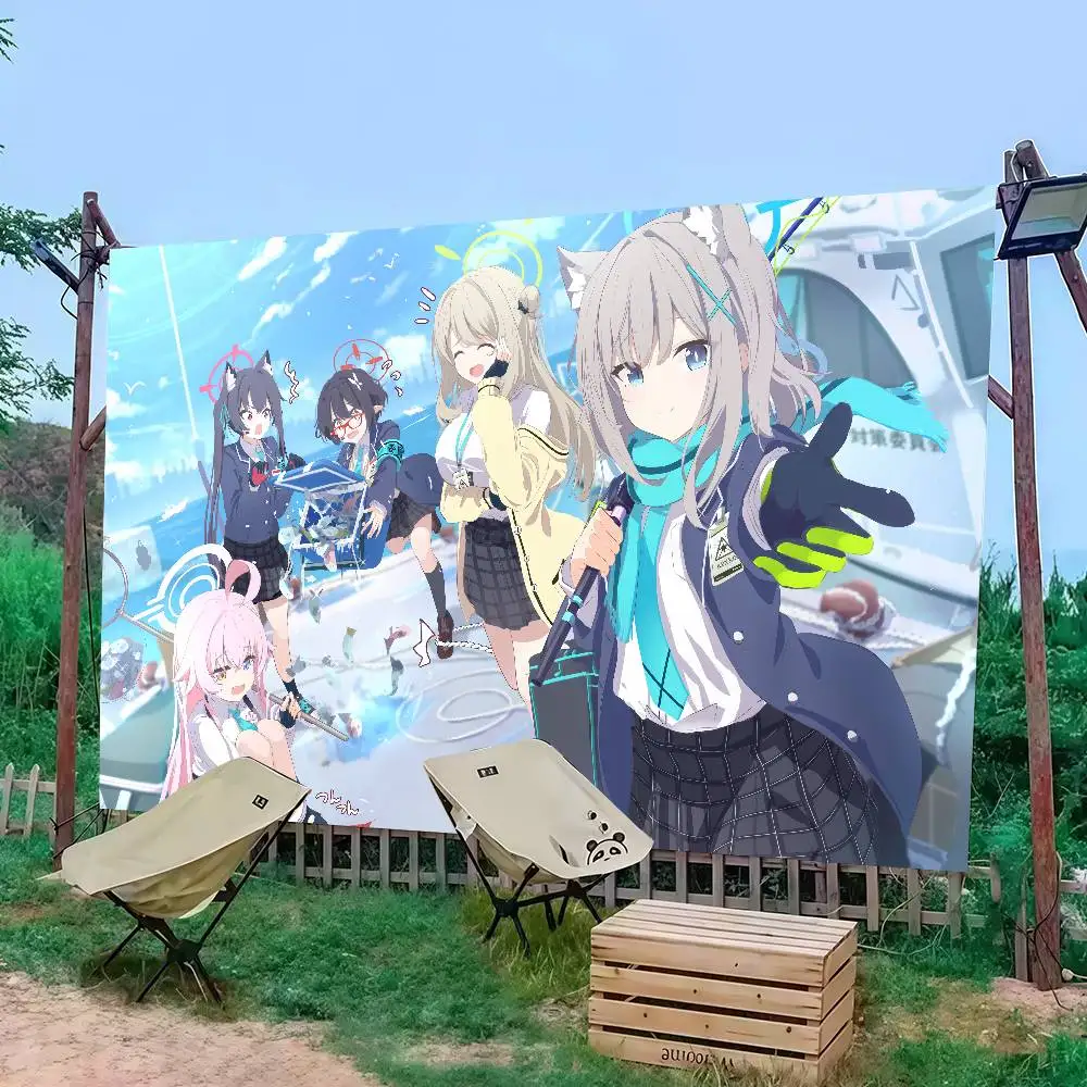 

Cute Game B-Blue A-Archive Flag Decoration Outdoor Picnic Party Home Camping Party Art Hanging Banner