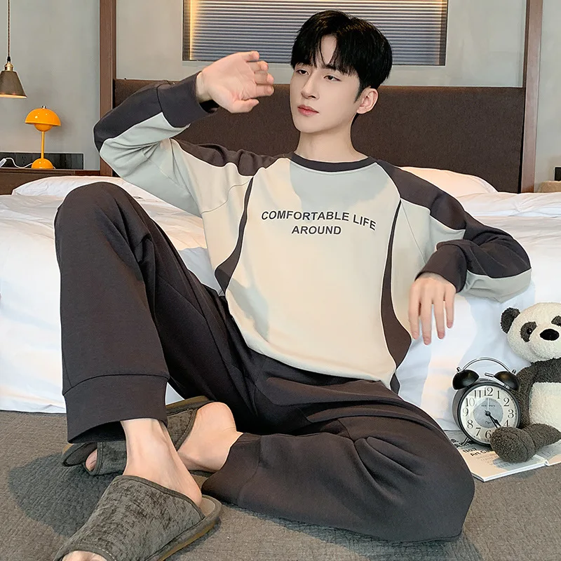 

Man Clothing Man Pajama Set Cotton Youth Suit Sportswear Male Shirts Y2K Large Pajamas Sweatshirt Homewear Hoodie Wholesale New