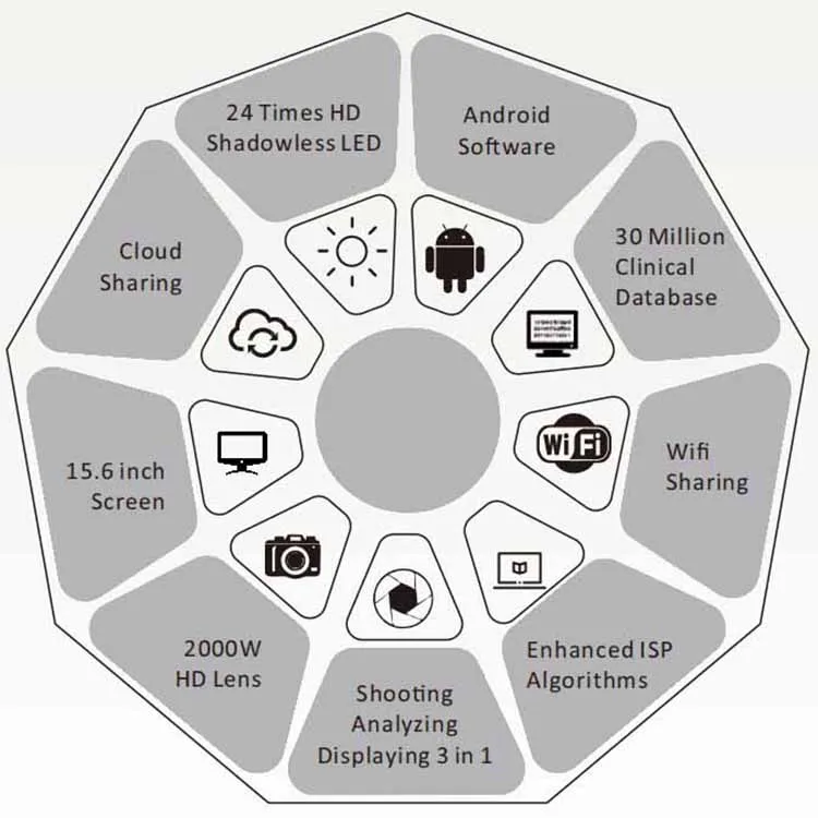 Software per l'analisi della pelle 3D Sistema digitale integrato Terapie di diagnosi facciale Attrezzatura per salone professionale-Analizzatore per scanner facciale