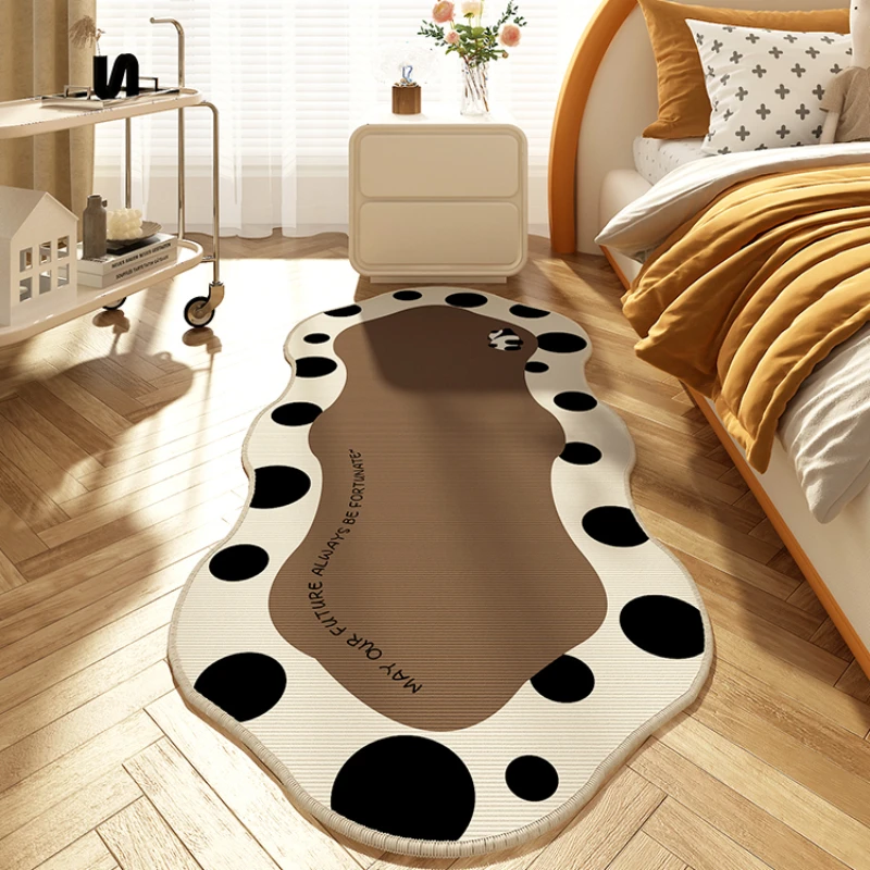 

Ковер с героями мультфильмов для спальни в горошек, прикроватный ковер особой формы для детской комнаты, нескользящие ковры для главной спальни, элитный светильник, роскошный ковер