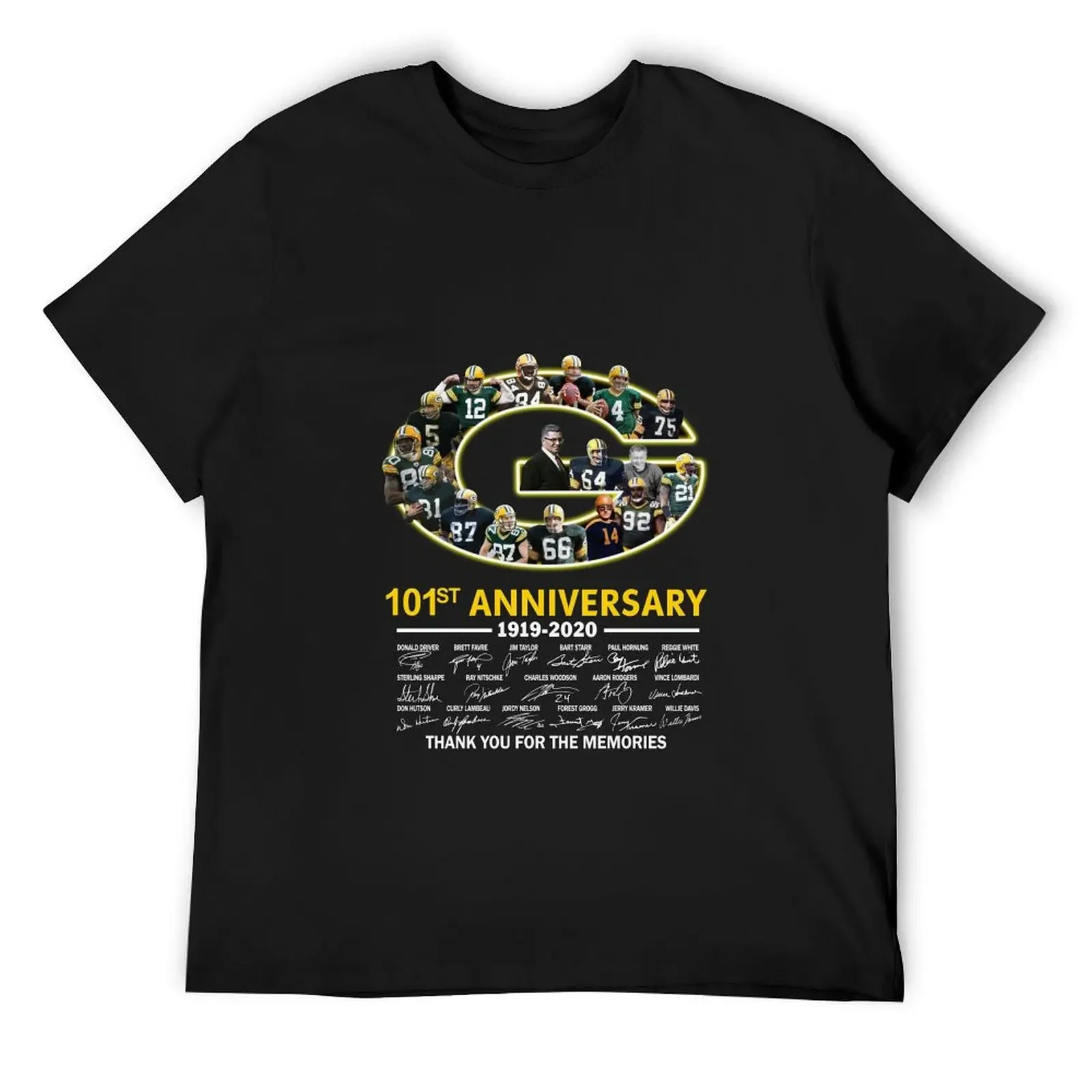 Green Bay Packer 101st Anniversary 1919 2020 Thank You For The Memories Signatures T Love T-Shirt