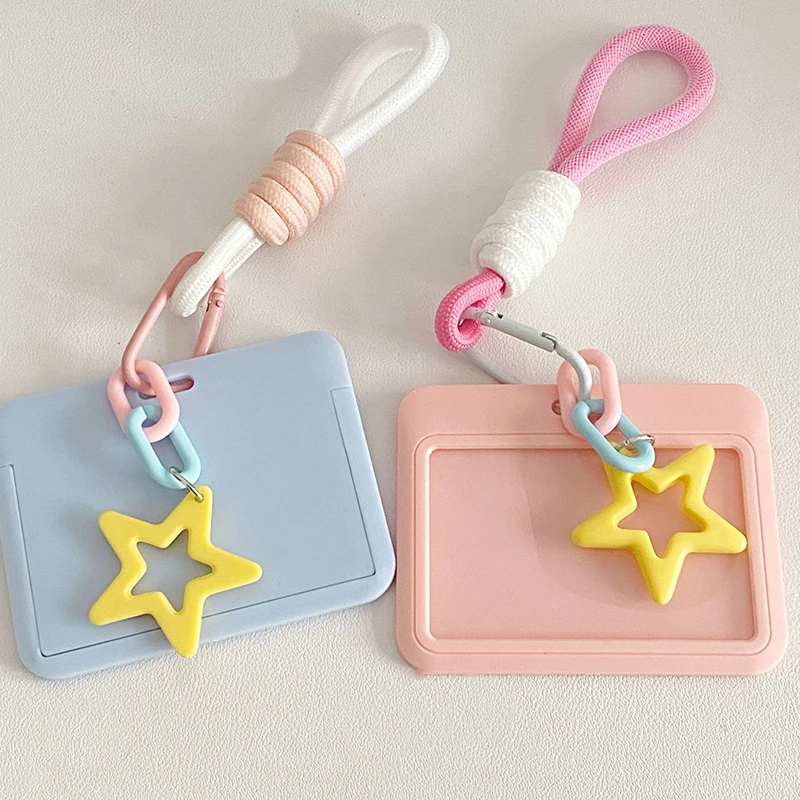 ABS Slide Kpop Photo Card Holder Anti-lost Keychain 3 Inch INS Idol Protective Case Bag Bus Cards Sleeves Supplies