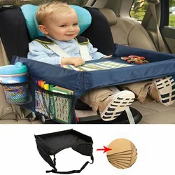 Dining Car Table for Kids Baby Kids Car Tray Plates Portable Waterproof Car Seat Child Cartoon Storage Baby Fence