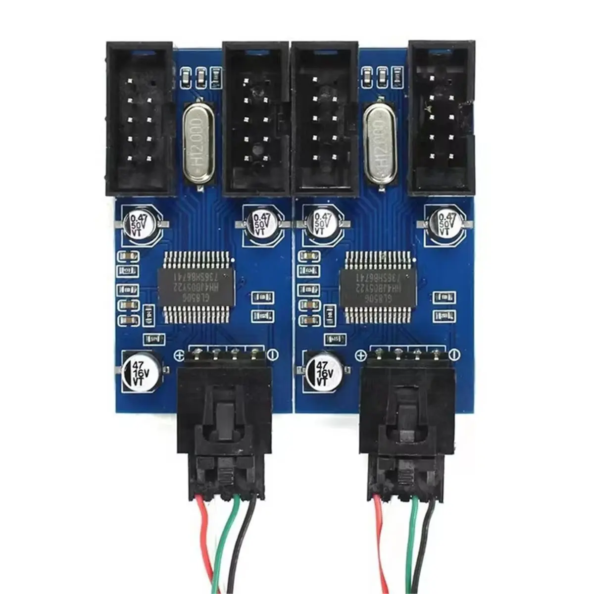 9 Pin USB Splitter Motherboard Extension Cable 1 Male to 2 Female Interface Header Adapter