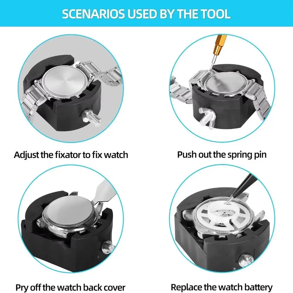 

147Pcs/Set Non-slip Watch Repair Tool Set Precise Durable Watch Strap Band Link Pin Plier Household with Opener Remover Tweezers