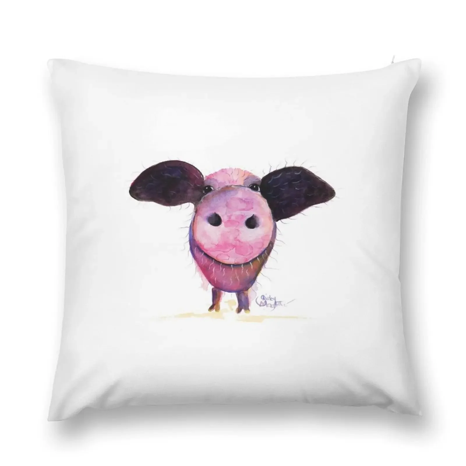 NOSEY PIG 'Pigs CAN Fly!' BY SHIRLEY MACARTHUR Throw Pillow Pillowcases Bed Cushions Christmas Pillow pillow