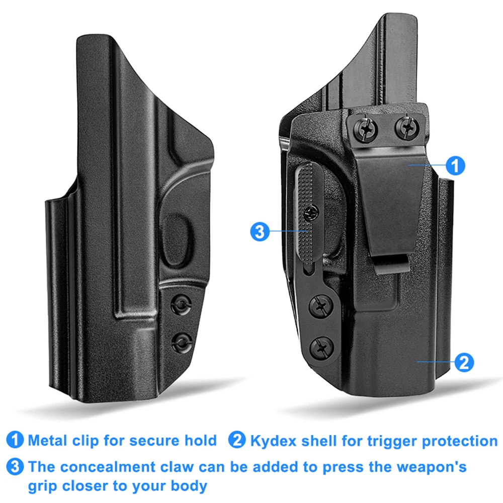 IWB Holster Concealed Carry Kydex Holster Gun Holster Pistol Holder for Glock 17(Gen1-5)/19/19X/G43/43X/G44/G45/G23/G32(Gen3-4)