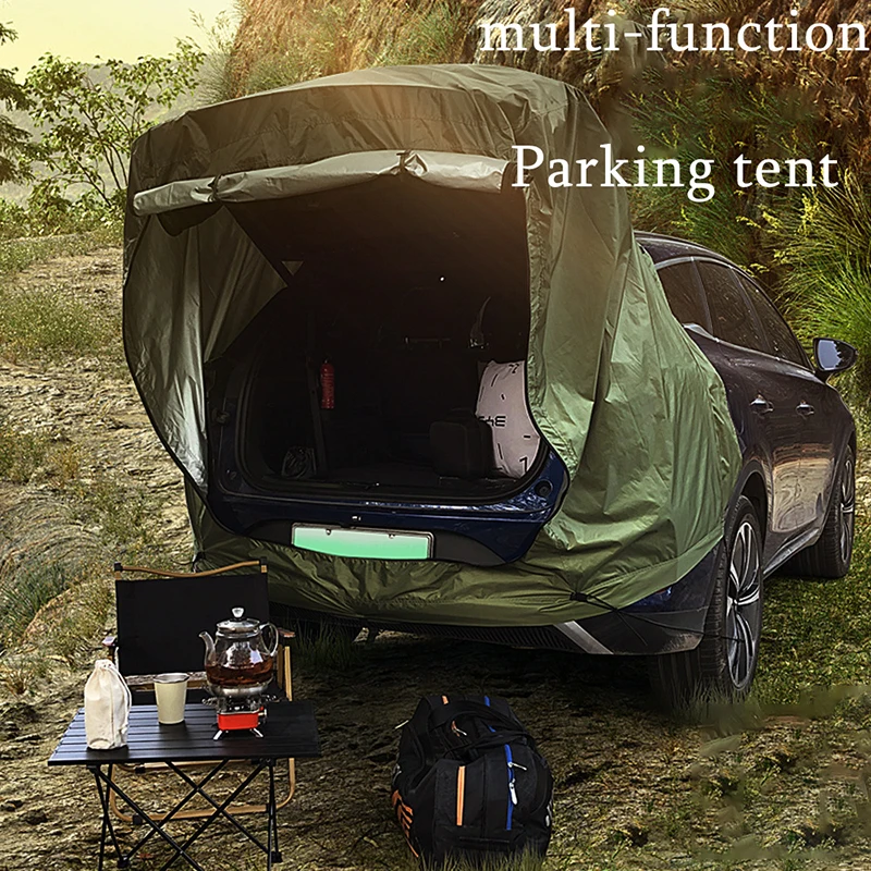 Outdoor Car Rear Tent Camping Picnic Car Rear Tent with Canopy Car Rear Extension Tent Sunshine-Proof Rain-Proof Car Rear Tent