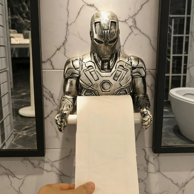Creative Man Wall Mounted Toilet Paper Holder High Appearance Decorative Tissue Rack Unique Paper Roll Stand Cool Bathroom Decor