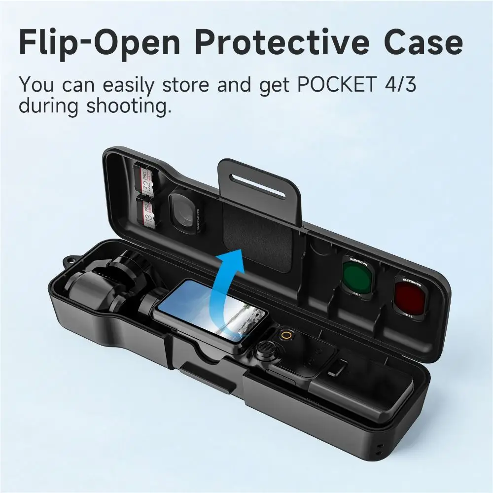 Dustproof Protective Shell Anti-Scratch with Hand Rope Organizer Case Shockproof Lightweight Storage Box for DJI Osmo Pocket 4 3