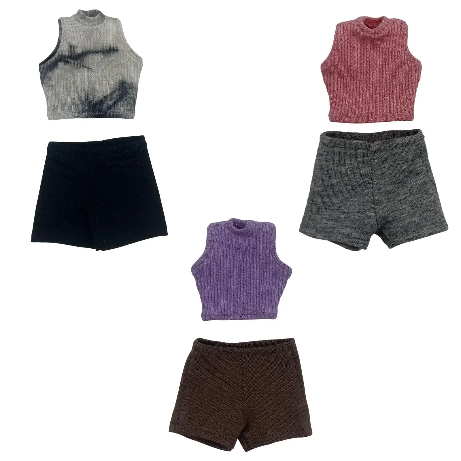 

Майка 1/6 с летними шортами, повседневный базовый укороченный наряд, мини-летние топы для 12-дюймовых фигурок, аксессуары