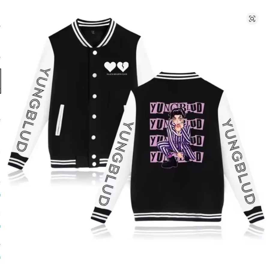 YUNGBLUD IDOLS The World Tour 2025 chaqueta de béisbol mujeres hombres chaqueta Bomber prendas de vestir exteriores ropa de calle uniforme de béisbol de Hip Hop