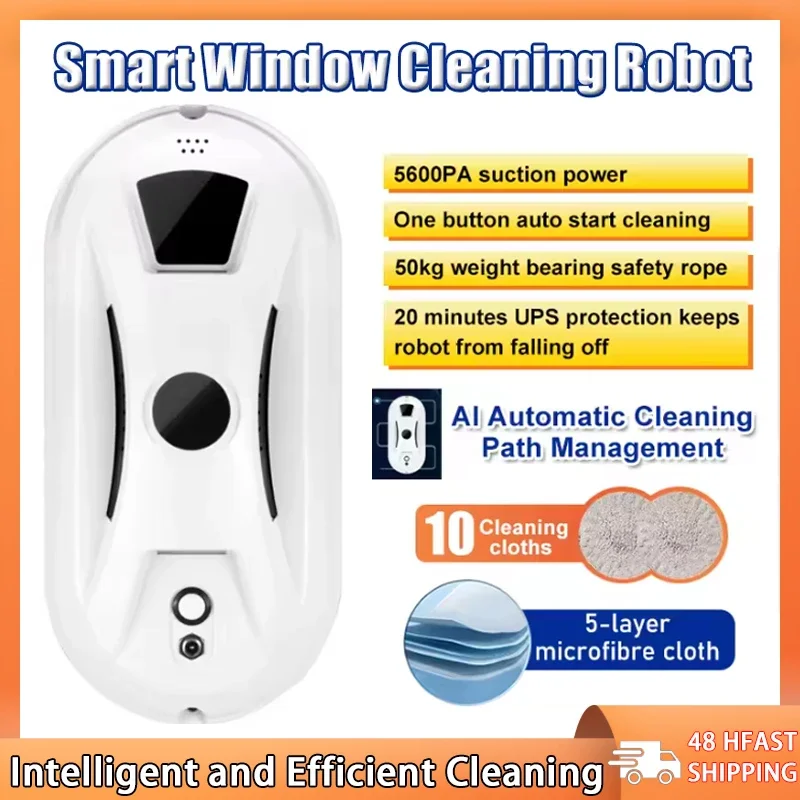 

Window Cleaner Robot Edge Detection Technology Remote Control White Automatic Cleaning with Intelligent Path Planning