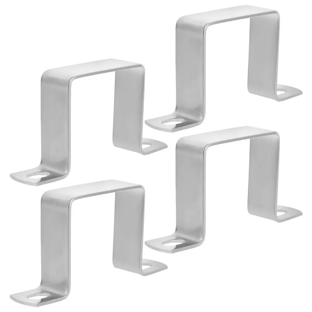4Pcs Stainless Steel U Clamp Holder For Projects Builder Shaped Square Tube Pipe Fastener Fence Stable