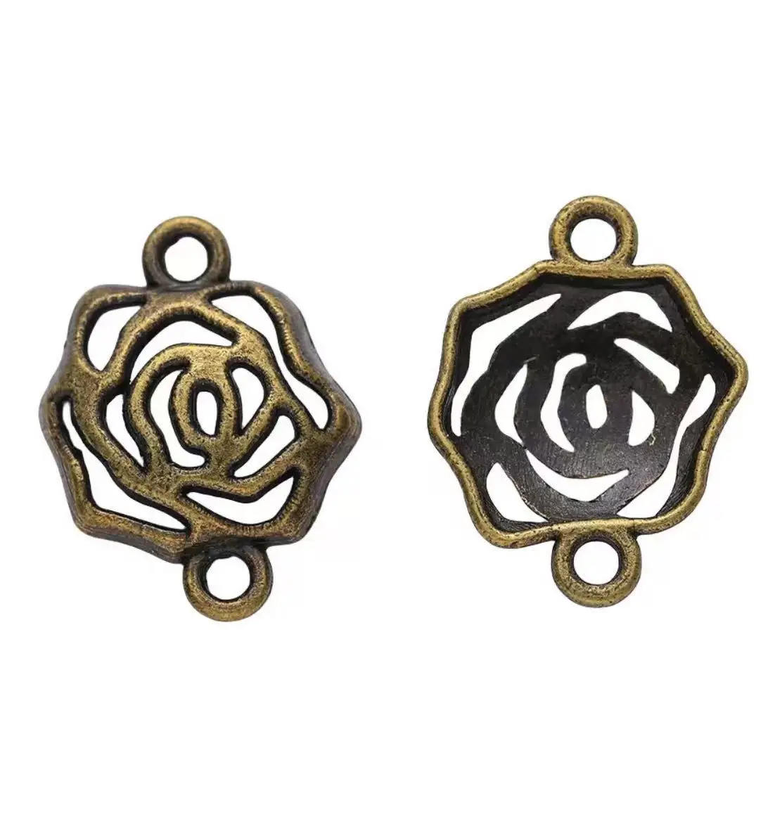 

30pcs 20*15mm Tibetan silver hollow flower design connectors HWEF2631 for fashion Jewelry making supplies