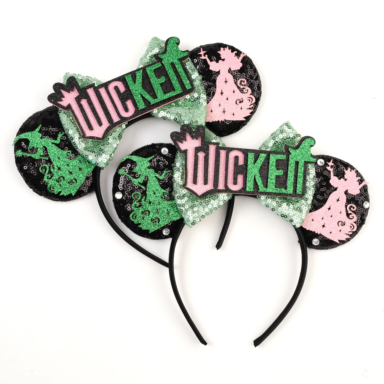 

Disney Wicked Witch Headbands for Girls WICKED Letter Decoration Ears Hair Accessories Women Cartoon Hairband Kid Belle Headwear