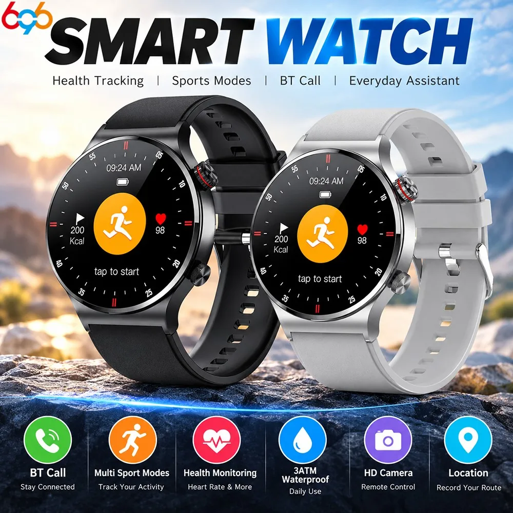 Men's Smartwatch with BT Call  NFC ECG & PPG Health Detection Waterproof Weather Display Message Reminder Sport Fitness Watch