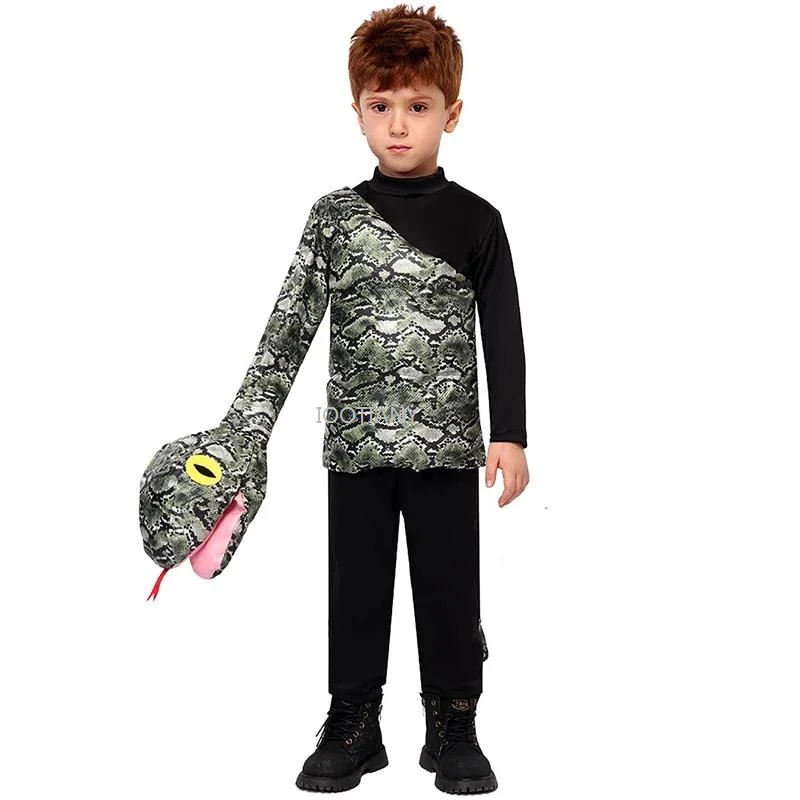 

2024 Unisex Boy Boa Fancy Dress Up Clothes Preschool Animal Role-playing Performance Costumes Children's Performance Jumpsuits