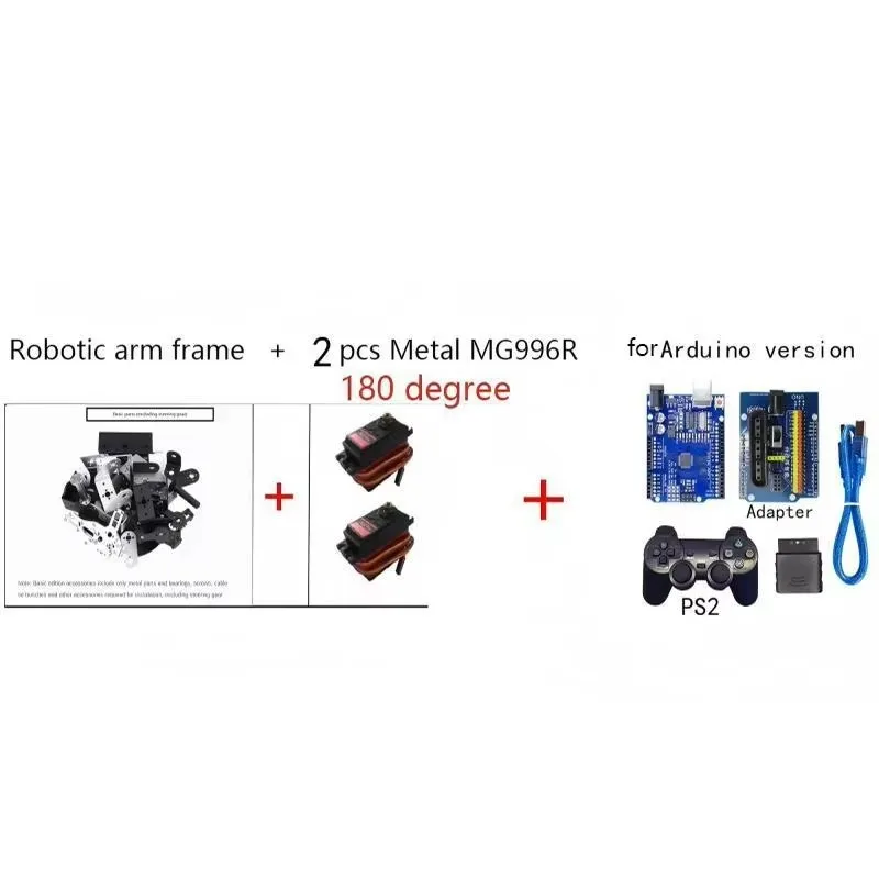 2 DOF Rotating Robot Manipulator Metal Alloy Mechanical Gimbal Kit For Arduino Robot with MG996 Ps2 Control Programmable DIY Kit