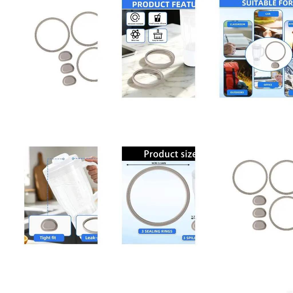 J1HF Cup Lid Seal Replacement Pack with Matching Silicone Inserts