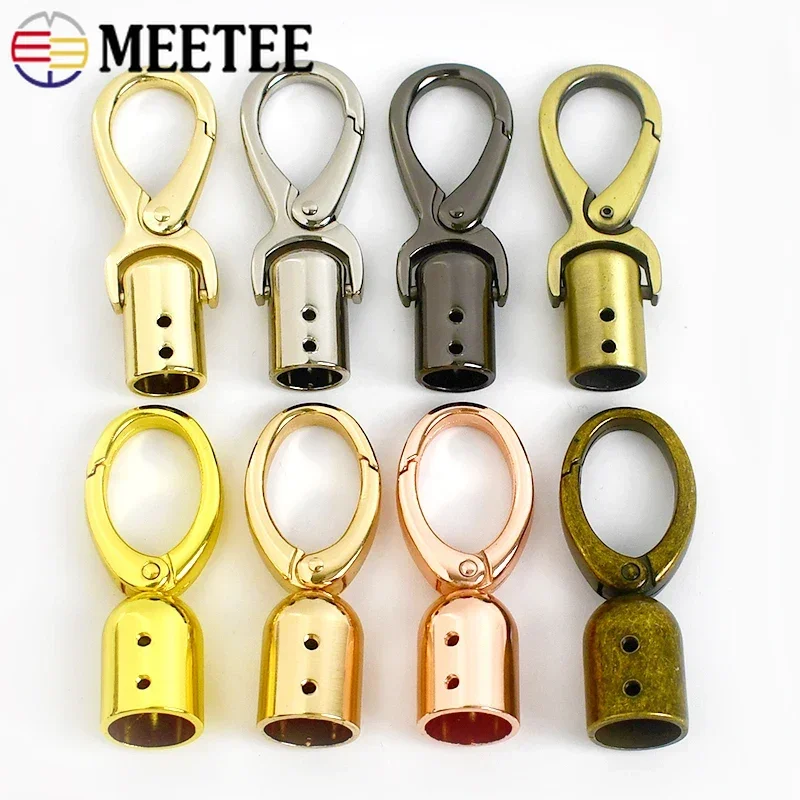 

4/10Pcs 12/15mm Metal Strap Buckle Cap Clasp Swivel Hook for Handbag Chain Hanger Cord Lock Stopper Connector DIY Bag Accessory