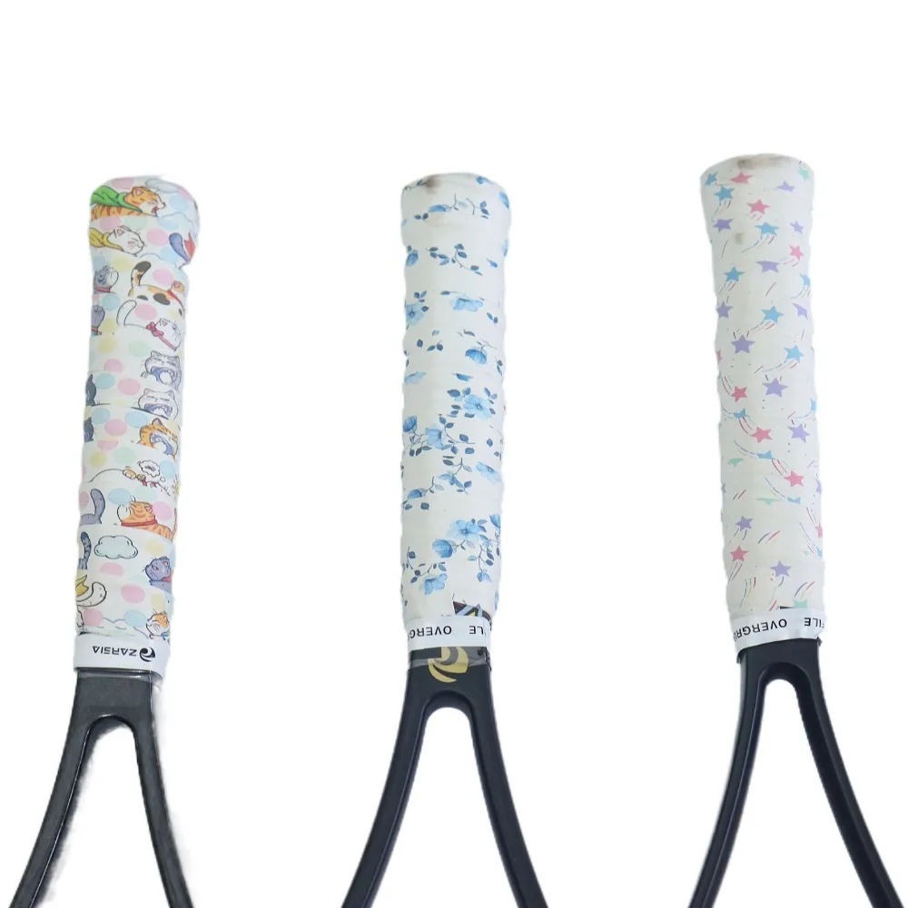 3D Printing Grip Sweat Band Sticky Lasting Tennis Overgrips Skidproof Bright Color Handle Grip Tape Bicycle Handlebar