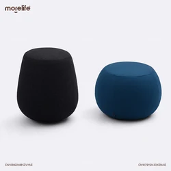 Nordic Tecido Sofá Stool, Leisure Art Chair, Circular Stool, Shoe Changing Stool, Stone Shaped Decoração, Home Móveis, Sala de estar