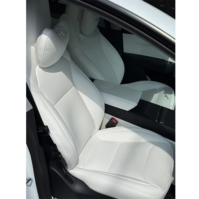 Tesla New Model Y Juniper 2025 2026 Half Covered Custom Fit Car Seat Covers Accessories Nappa Leather 5 Seats Full Set