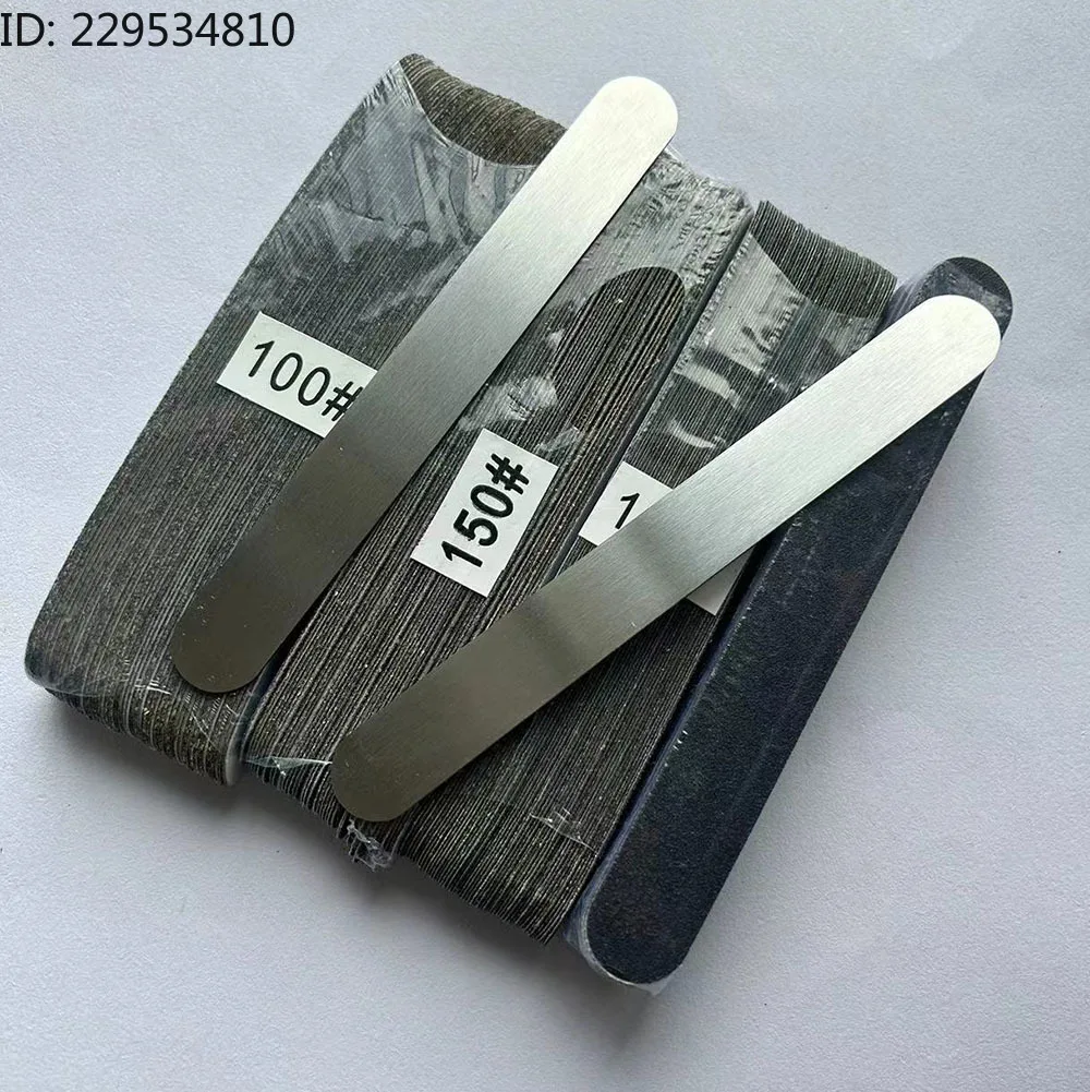 2 pcs metal base with 200 pcs  removalble pads durable nail file  replacement sandpaper pads black sandpaper