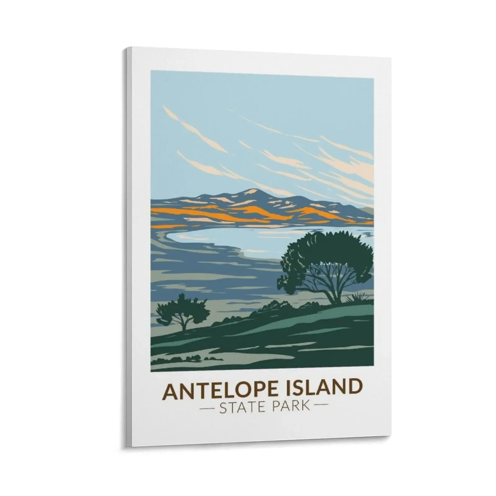 

Antelope Island State Park Utah Vintage Canvas Painting wall decoration painting Luxury living room decoration home decorations