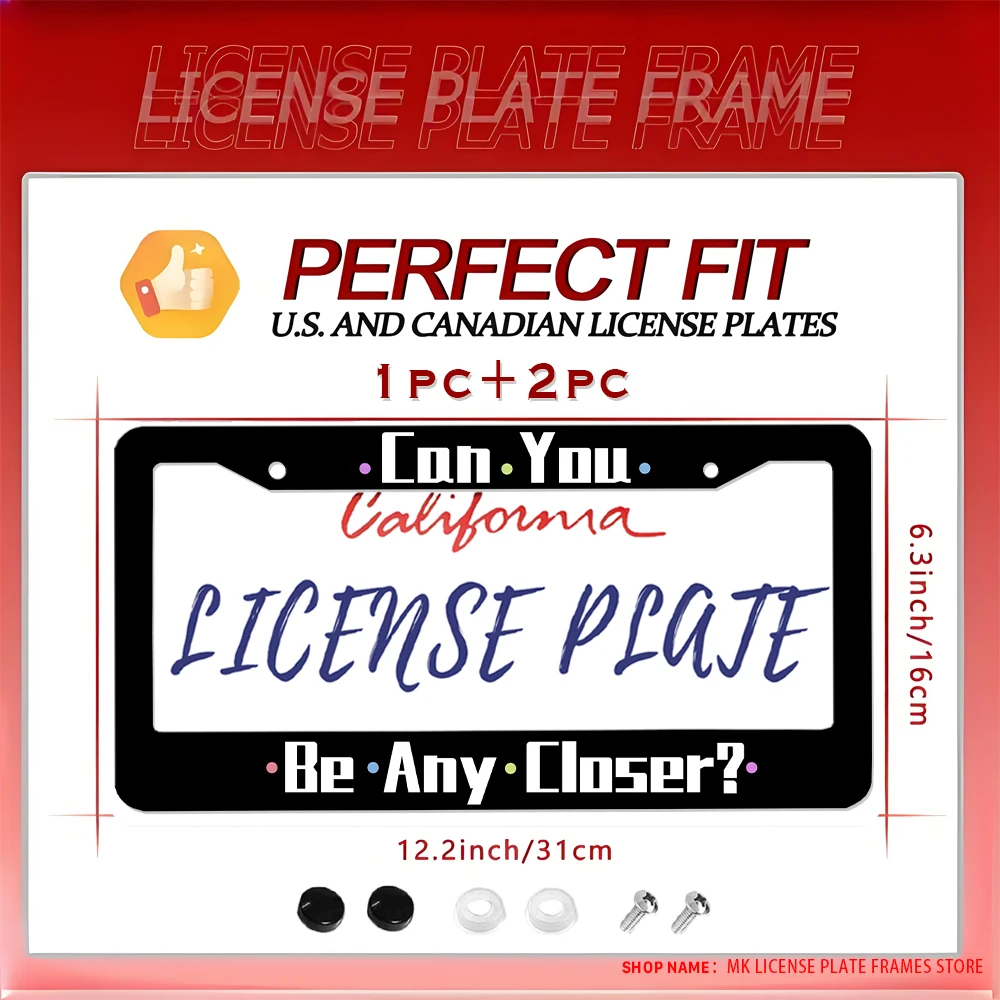 

Забавная новинка автомобиля — декоративная черная алюминиевая рамка номерного знака с 2 отверстиями и набором винтов «Может быть любой близкой» Печатный