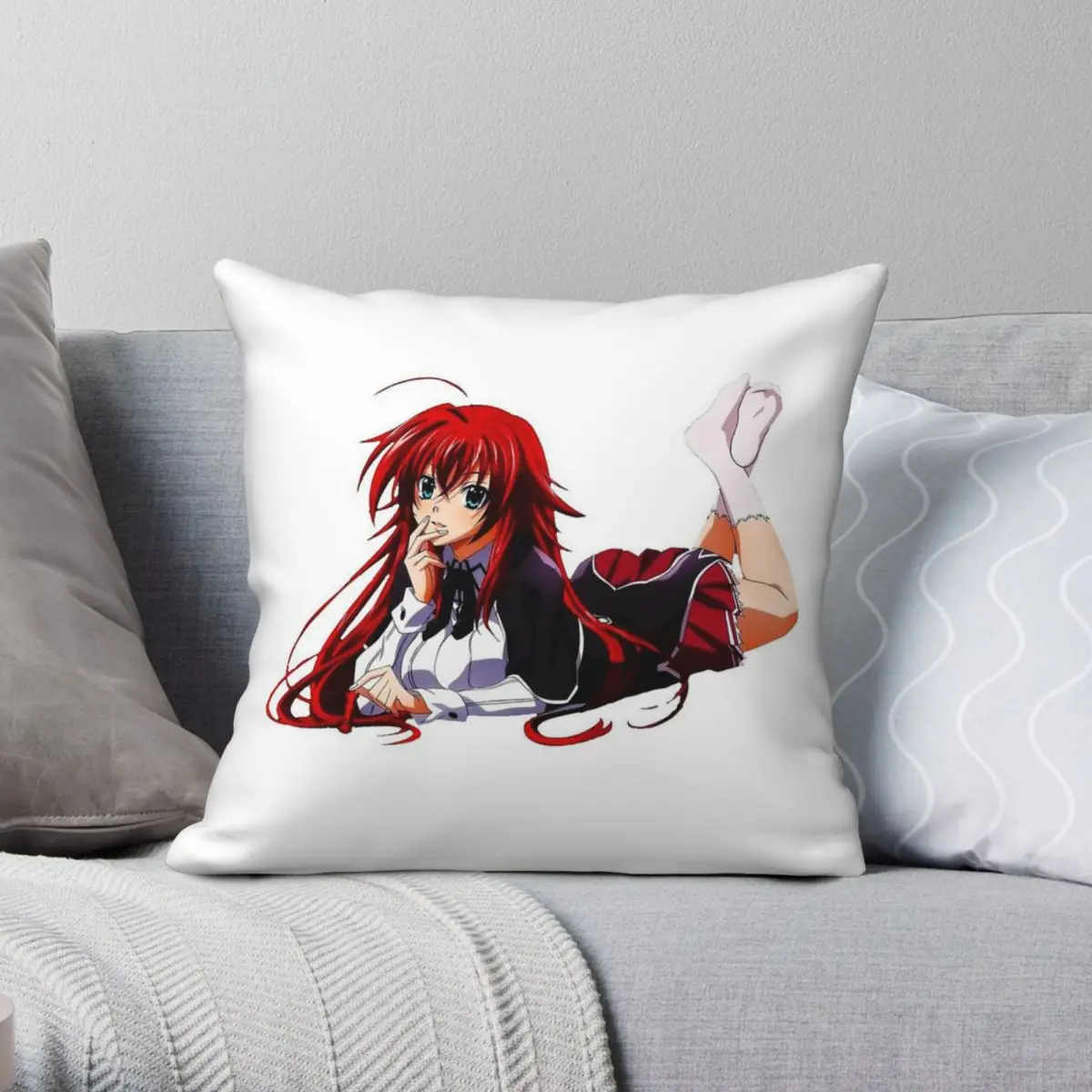 High School DxD Rias Gremory Square Pillowcase Polyester Linen Velvet Creative Decor Throw Pillow Case Sofa Seater Cushion Cover