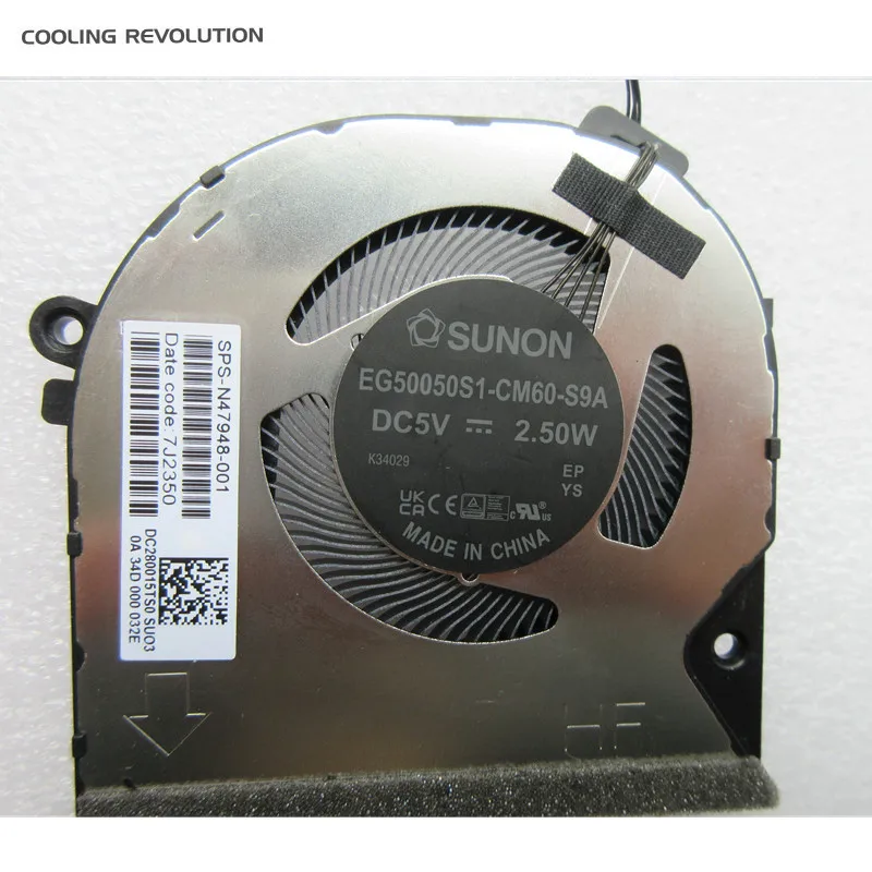 Imagem -06 - Ventilador de Refrigeração Cpu Laptop Original para hp hp Envy X360 15-fh0077ng Eg50050s1-cm51 Cm60-s9a N47948001 N49281-001 Dc5v 2.50w Novo