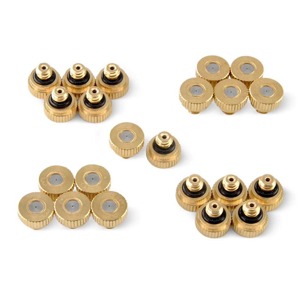 

10pcs Brass Nozzle Low Pressure Misting Nozzles Thread Lead-free Cooling System Water Saving Garden Supplies Anti-rust